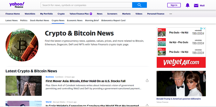 TOP 10 website tin tức crypto, coin mới nhất, nhanh nhất, uy tín, chất lượng nên theo dõi. Yahoo Finance